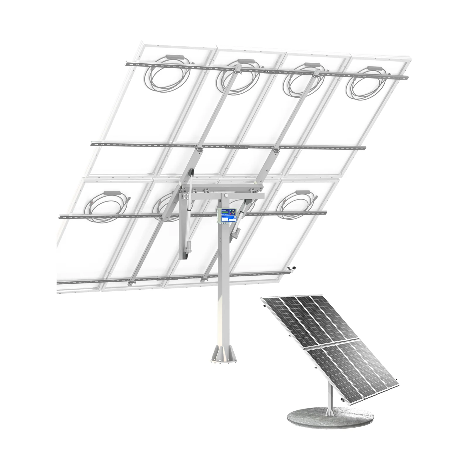 ECO-WORTHY Sistema di inseguimento solare a doppio asse (versione avanzata, +40% di efficienza) con controller di inseguimento